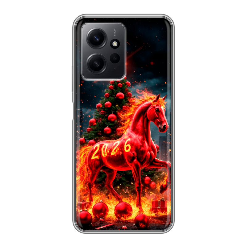 Силиконовый чехол на Xiaomi RedMi Note 12 с принтом Новый год Силиконовый чехол на Xiaomi RedMi Note 12 с принтом Новый год