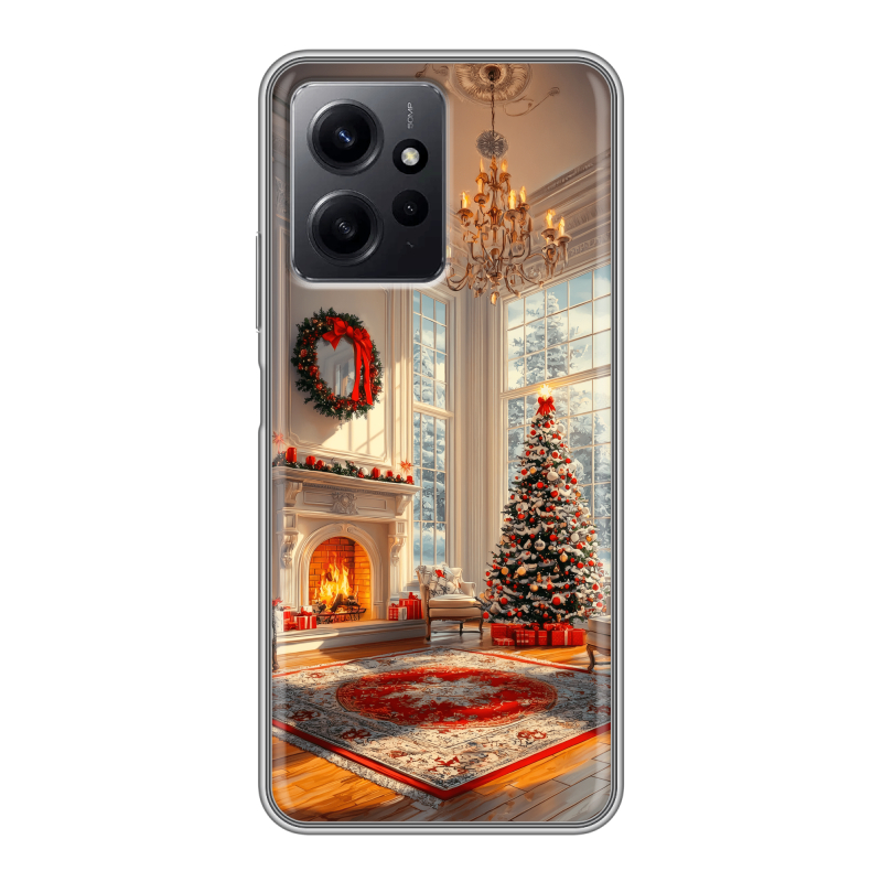 Силиконовый противоударный чехол на Xiaomi RedMi Note 12 с принтом Новый год Силиконовый противоударный чехол на Xiaomi RedMi Note 12 с принтом Новый год
