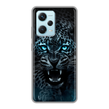 Силиконовый чехол на Xiaomi RedMi Note 12 Pro Plus с принтом Темный леопард Силиконовый чехол на Xiaomi RedMi Note 12 Pro Plus с принтом Темный леопард