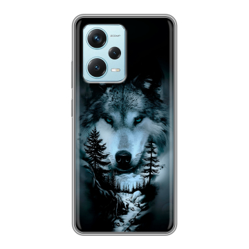 Силиконовый чехол на Xiaomi RedMi Note 12 Pro Plus с принтом Лесной волк Силиконовый чехол на Xiaomi RedMi Note 12 Pro Plus с принтом Лесной волк