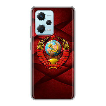 Силиконовый чехол на Xiaomi RedMi Note 12 Pro Plus с принтом Герб СССР Силиконовый чехол на Xiaomi RedMi Note 12 Pro Plus с принтом Герб СССР