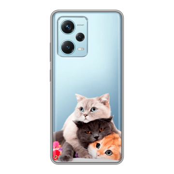 Силиконовый чехол на Xiaomi RedMi Note 12 Pro Plus с принтом Кошки Силиконовый чехол на Xiaomi RedMi Note 12 Pro Plus с принтом Кошки