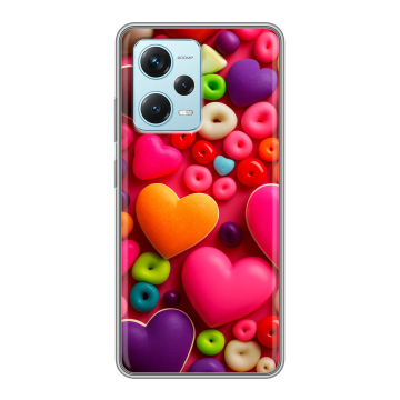 Силиконовый чехол на Xiaomi RedMi Note 12 Pro Plus с принтом Сердечки Силиконовый чехол на Xiaomi RedMi Note 12 Pro Plus с принтом Сердечки