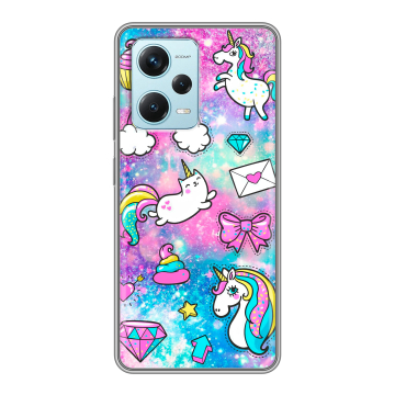 Силиконовый чехол на Xiaomi RedMi Note 12 Pro Plus с принтом Единороги Силиконовый чехол на Xiaomi RedMi Note 12 Pro Plus с принтом Единороги