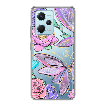 Силиконовый чехол на Xiaomi RedMi Note 12 Pro Plus с принтом Бабочки и цветы Силиконовый чехол на Xiaomi RedMi Note 12 Pro Plus с принтом Бабочки и цветы