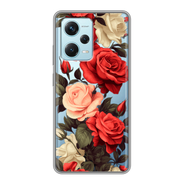 Силиконовый чехол на Xiaomi RedMi Note 12 Pro Plus с принтом Розы Силиконовый чехол на Xiaomi RedMi Note 12 Pro Plus с принтом Розы