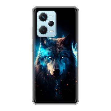 Силиконовый чехол на Xiaomi RedMi Note 12 Pro Plus с принтом Волк ночной Силиконовый чехол на Xiaomi RedMi Note 12 Pro Plus с принтом Волк ночной