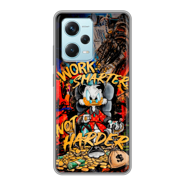 Силиконовый чехол на Xiaomi RedMi Note 12 Pro Plus с принтом Дональд Дак Деньги