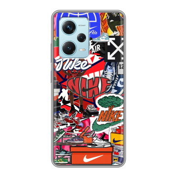Силиконовый чехол на Xiaomi RedMi Note 12 Pro Plus с принтом Найк Nike яркий Силиконовый чехол на Xiaomi RedMi Note 12 Pro Plus с принтом Найк Nike яркий