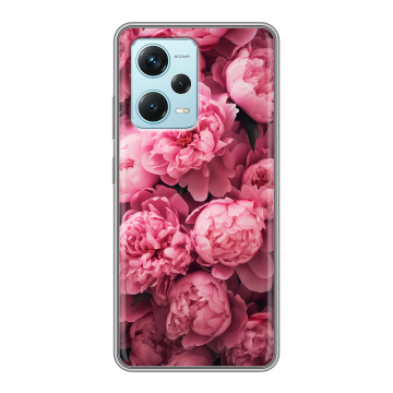Силиконовый чехол на Xiaomi RedMi Note 12 Pro Plus с принтом цветы пионы Силиконовый чехол на Xiaomi RedMi Note 12 Pro Plus с принтом цветы пионы