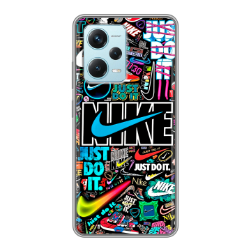 Силиконовый чехол на Xiaomi RedMi Note 12 Pro Plus с принтом найк nike черный Силиконовый чехол на Xiaomi RedMi Note 12 Pro Plus с принтом найк nike черный
