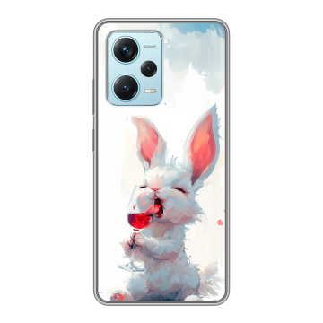 Силиконовый чехол на Xiaomi RedMi Note 12 Pro Plus с принтом кролик зайчик Силиконовый чехол на Xiaomi RedMi Note 12 Pro Plus с принтом кролик зайчик
