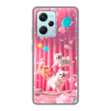Силиконовый чехол на Xiaomi RedMi Note 12 Pro Plus с принтом милые котики