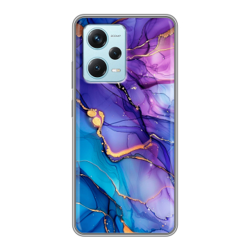 Силиконовый чехол на Xiaomi RedMi Note 12 Pro Plus с принтом синий мрамор Силиконовый чехол на Xiaomi RedMi Note 12 Pro Plus с принтом синий мрамор