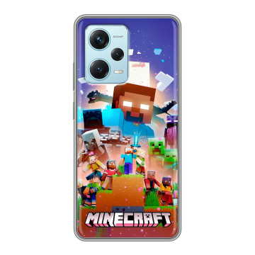 Силиконовый чехол на Xiaomi RedMi Note 12 Pro Plus с принтом Майнкрафт Minecraft Силиконовый чехол на Xiaomi RedMi Note 12 Pro Plus с принтом Майнкрафт Minecraft