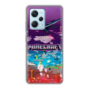 Силиконовый чехол на Xiaomi RedMi Note 12 Pro Plus с принтом Майнкрафт Minecraft Силиконовый чехол на Xiaomi RedMi Note 12 Pro Plus с принтом Майнкрафт Minecraft
