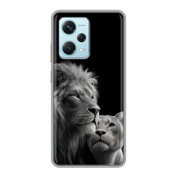 Силиконовый чехол на Xiaomi RedMi Note 12 Pro Plus с принтом Лев кошки Силиконовый чехол на Xiaomi RedMi Note 12 Pro Plus с принтом Лев кошки