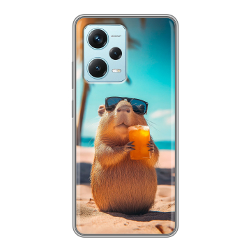 Силиконовый чехол на Xiaomi RedMi Note 12 Pro Plus с принтом Капибара Силиконовый чехол на Xiaomi RedMi Note 12 Pro Plus с принтом Капибара