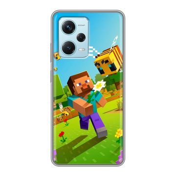 Силиконовый чехол на Xiaomi RedMi Note 12 Pro Plus с принтом Майнкрафт Minecraft Силиконовый чехол на Xiaomi RedMi Note 12 Pro Plus с принтом Майнкрафт Minecraft