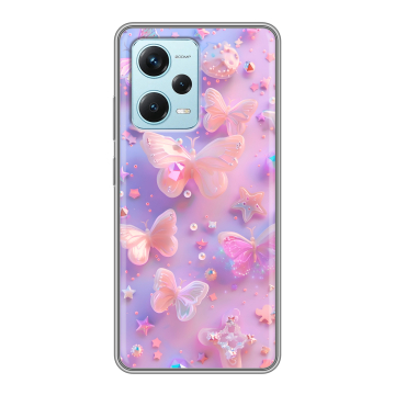 Силиконовый чехол на Xiaomi RedMi Note 12 Pro Plus с принтом Бабочки Силиконовый чехол на Xiaomi RedMi Note 12 Pro Plus с принтом Бабочки