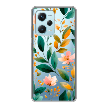 Силиконовый чехол на Xiaomi RedMi Note 12 Pro Plus с принтом Цветы паттерн Силиконовый чехол на Xiaomi RedMi Note 12 Pro Plus с принтом Цветы паттерн