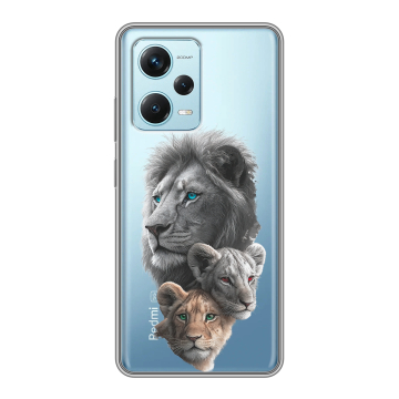 Силиконовый чехол на Xiaomi RedMi Note 12 Pro Plus с принтом Львы Силиконовый чехол на Xiaomi RedMi Note 12 Pro Plus с принтом Львы