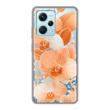 Силиконовый чехол на Xiaomi RedMi Note 12 Pro Plus с принтом Бежевые цветы Силиконовый чехол на Xiaomi RedMi Note 12 Pro Plus с принтом Бежевые цветы