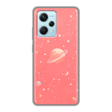 Силиконовый чехол на Xiaomi RedMi Note 12 Pro Plus с принтом Розовый космос Силиконовый чехол на Xiaomi RedMi Note 12 Pro Plus с принтом Розовый космос