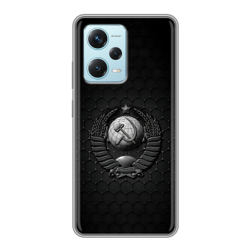 Силиконовый чехол на Xiaomi RedMi Note 12 Pro Plus с принтом Герб Флаг СССР Силиконовый чехол на Xiaomi RedMi Note 12 Pro Plus с принтом Герб Флаг СССР