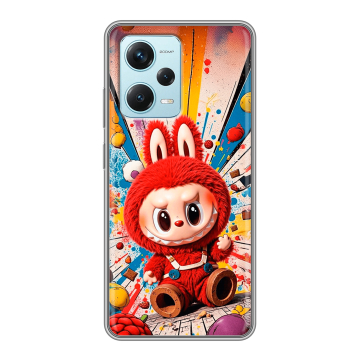 Силиконовый чехол на Xiaomi RedMi Note 12 Pro Plus с принтом Labubu Лабубу Силиконовый чехол на Xiaomi RedMi Note 12 Pro Plus с принтом Labubu Лабубу
