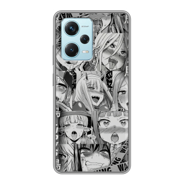 Силиконовый чехол на Xiaomi RedMi Note 12 Pro Plus с принтом Ahegao Ахегао Аниме