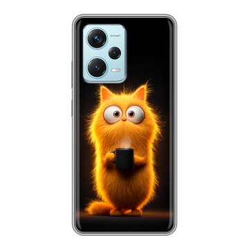 Силиконовый чехол на Xiaomi RedMi Note 12 Pro Plus с принтом Смешной кот Силиконовый чехол на Xiaomi RedMi Note 12 Pro Plus с принтом Смешной кот