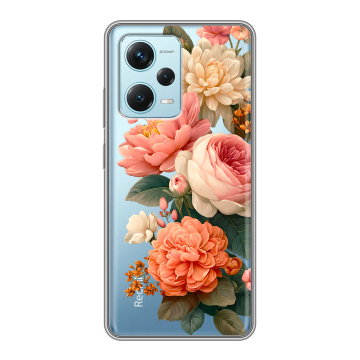 Силиконовый чехол на Xiaomi RedMi Note 12 Pro Plus с принтом цветы