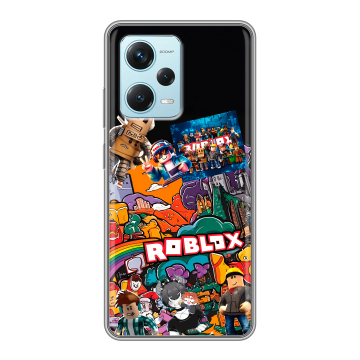 Силиконовый чехол на Xiaomi RedMi Note 12 Pro Plus с принтом Roblox Роблокс