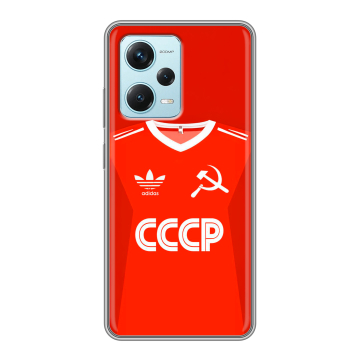 Силиконовый чехол на Xiaomi RedMi Note 12 Pro Plus с принтом Флаг Герб СССР