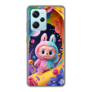 Силиконовый чехол на Xiaomi RedMi Note 12 Pro Plus с принтом Labubu Лабубу Силиконовый чехол на Xiaomi RedMi Note 12 Pro Plus с принтом Labubu Лабубу