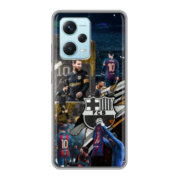 Силиконовый чехол на Xiaomi RedMi Note 12 Pro Plus с принтом Messi Barcelona