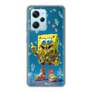 Силиконовый чехол на Xiaomi RedMi Note 12 Pro Plus с принтом Спанч боб Спанчбоб Силиконовый чехол на Xiaomi RedMi Note 12 Pro Plus с принтом Спанч боб Спанчбоб