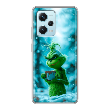Силиконовый чехол на Xiaomi RedMi Note 12 Pro Plus с принтом Новый год гринч