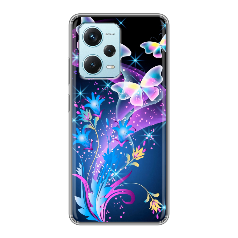Силиконовый чехол на Xiaomi RedMi Note 12 Pro Plus с принтом Бабочки Силиконовый чехол на Xiaomi RedMi Note 12 Pro Plus с принтом Бабочки
