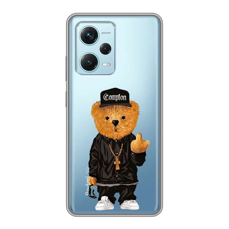 Силиконовый противоударный чехол на Xiaomi RedMi Note 12 Pro Plus с принтом Мишка Силиконовый противоударный чехол на Xiaomi RedMi Note 12 Pro Plus с принтом Мишка