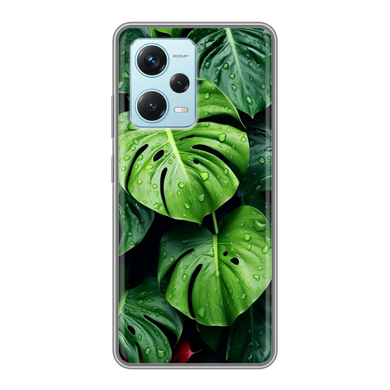 Силиконовый противоударный чехол на Xiaomi RedMi Note 12 Pro Plus с принтом Листья Силиконовый противоударный чехол на Xiaomi RedMi Note 12 Pro Plus с принтом Листья