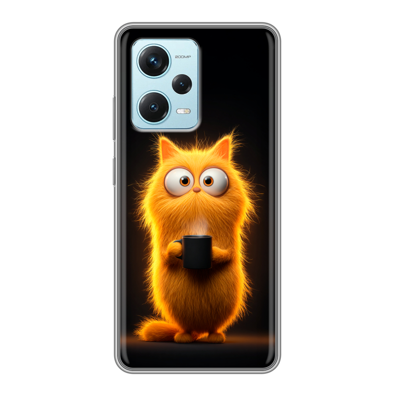 Силиконовый противоударный чехол на Xiaomi RedMi Note 12 Pro Plus с принтом Смешной кот Силиконовый противоударный чехол на Xiaomi RedMi Note 12 Pro Plus с принтом Смешной кот