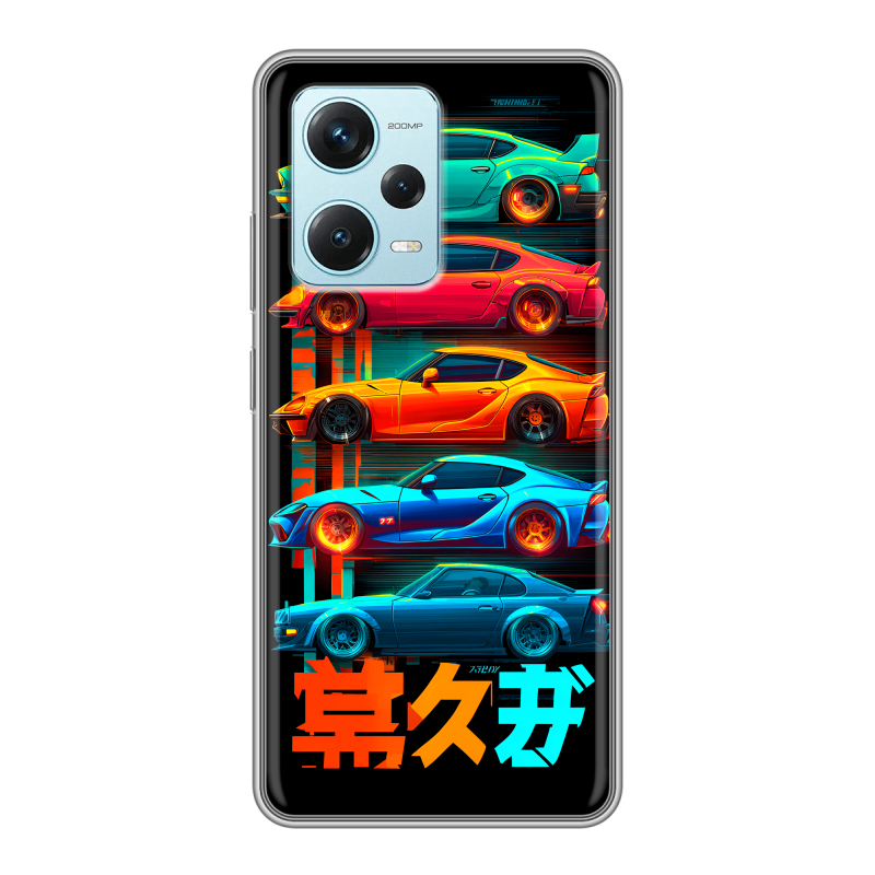 Силиконовый противоударный чехол на Xiaomi RedMi Note 12 Pro Plus с принтом машины тачки Силиконовый противоударный чехол на Xiaomi RedMi Note 12 Pro Plus с принтом машины тачки