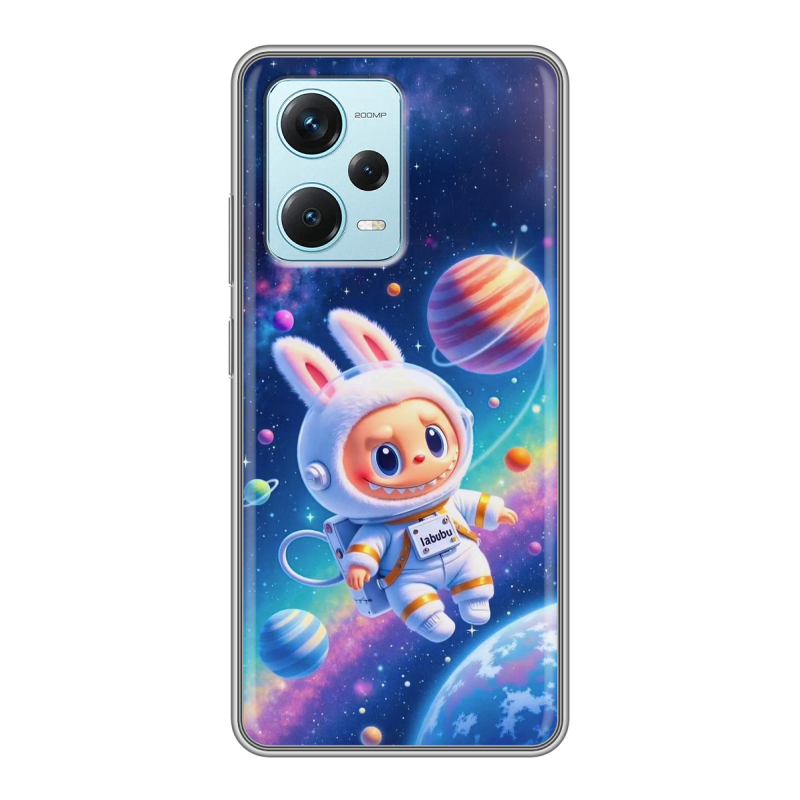 Силиконовый противоударный чехол на Xiaomi RedMi Note 12 Pro Plus с принтом Labubu Лабубу Силиконовый противоударный чехол на Xiaomi RedMi Note 12 Pro Plus с принтом Labubu Лабубу