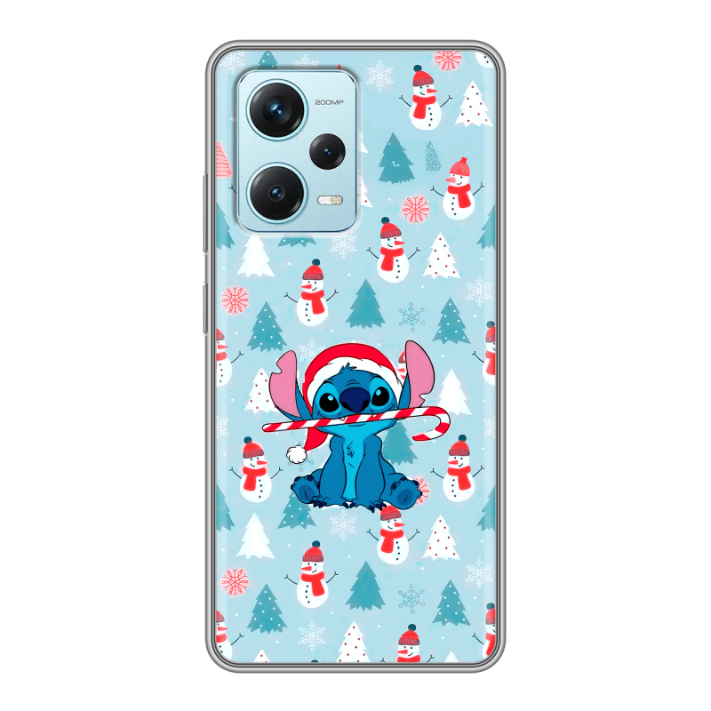 Силиконовый противоударный чехол на Xiaomi RedMi Note 12 Pro Plus с принтом Стич Новый год Силиконовый противоударный чехол на Xiaomi RedMi Note 12 Pro Plus с принтом Стич Новый год