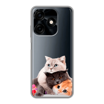 Силиконовый чехол на Tecno Spark 10C с принтом Кошки Силиконовый чехол на Tecno Spark 10C с принтом Кошки
