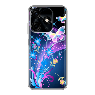 Силиконовый чехол на Tecno Spark 10C с принтом Бабочки Силиконовый чехол на Tecno Spark 10C с принтом Бабочки