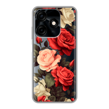 Силиконовый чехол на Tecno Spark 10C с принтом Розы Силиконовый чехол на Tecno Spark 10C с принтом Розы