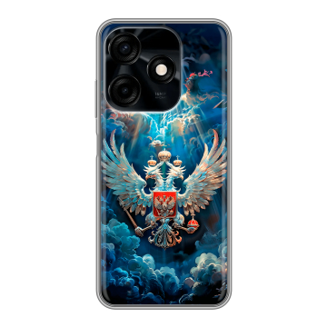 Силиконовый чехол на Tecno Spark 10C с принтом Герб флаг России Силиконовый чехол на Tecno Spark 10C с принтом Герб флаг России